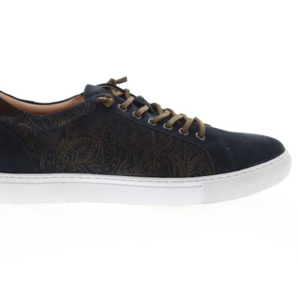 👟 NEW Robert Graham Lima RGL5018 Size 8 Men's Blue Suede Low Top Sneakers Shoes - Picture 2 of 10